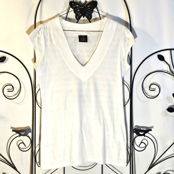 Calvin Klein Jeans Large 3White V-Neck Top - Picture 1 of 3